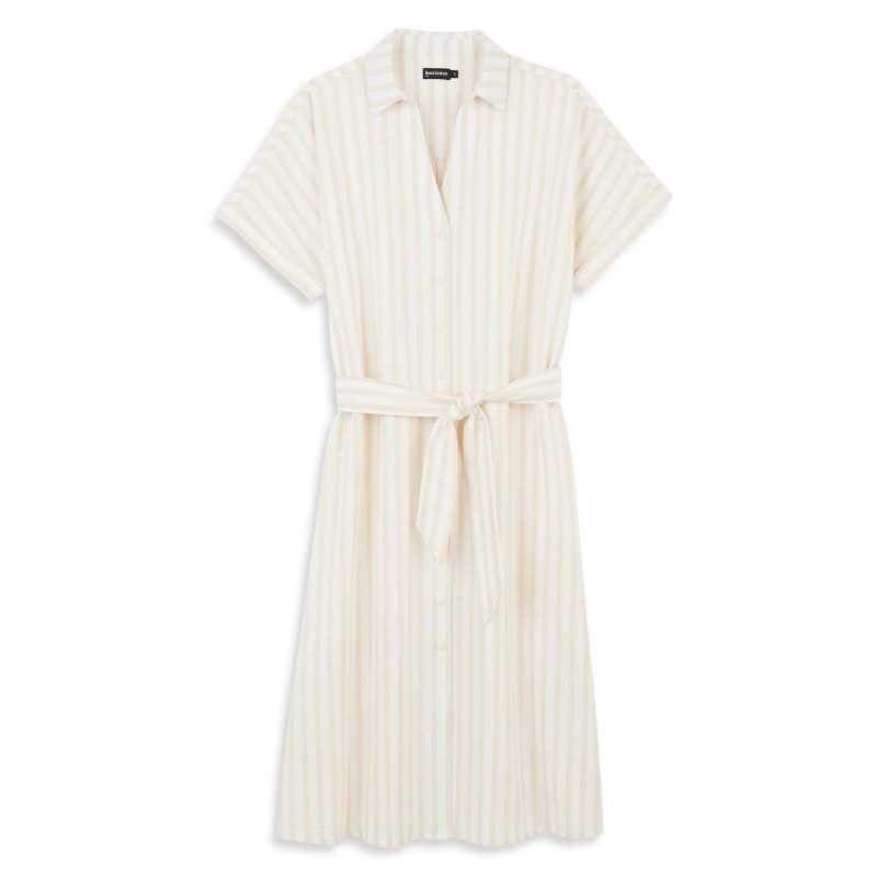 ROBE LIN ECRU