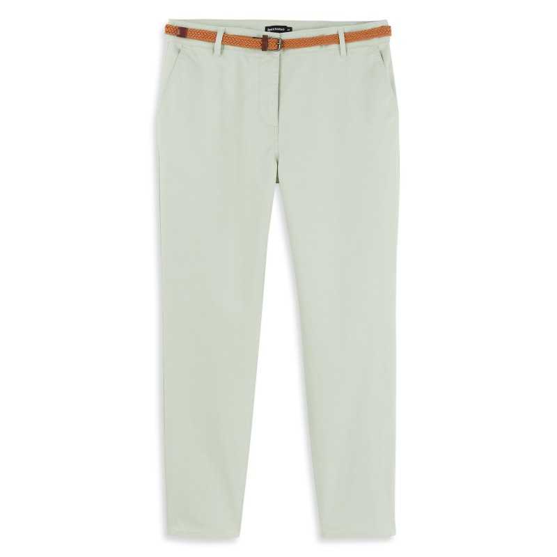 PANTALON DECONTRACTE VERT TURQUOISE AVEC CEINTURE