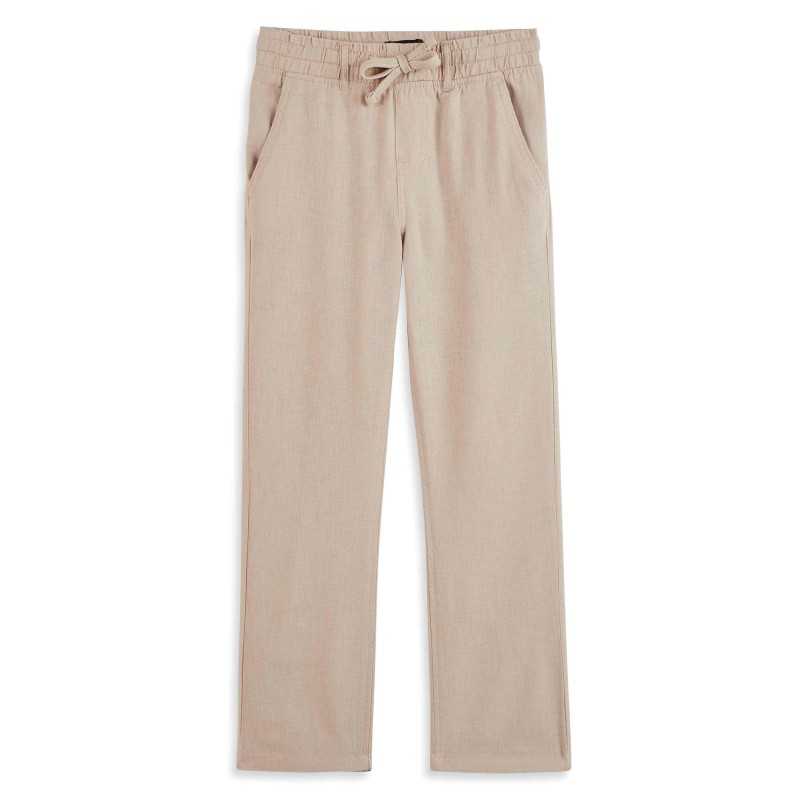 PANTALON COTON LIN BEIGE