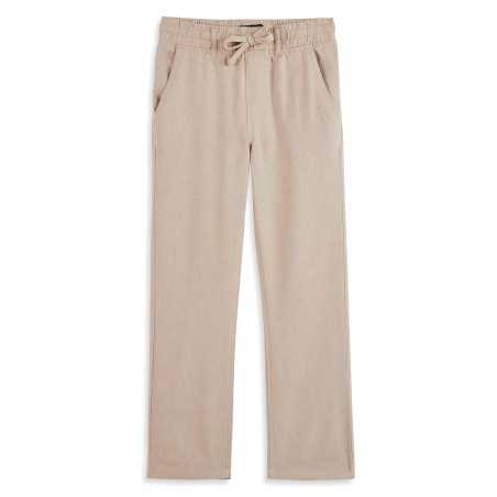 PANTALON COTON LIN BEIGE