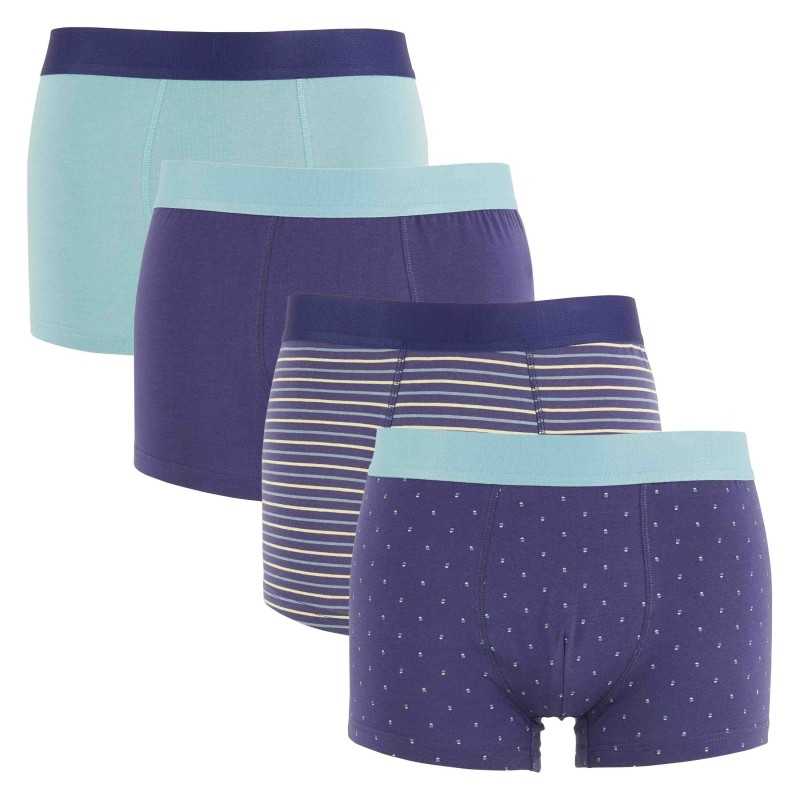 BOXER HOMME BLEU-MARINE LOT x 4