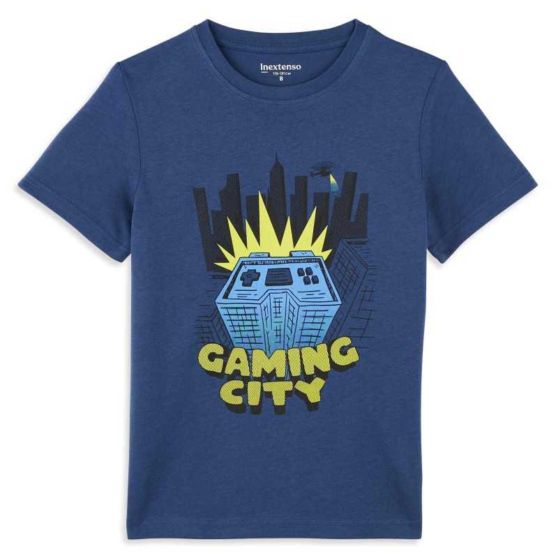 T-SHIRT MANCHE COURTE BLAN BLEU MARINE