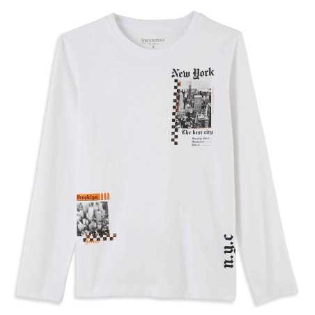 T-SHIRT BLANC MANCHE LONGUE