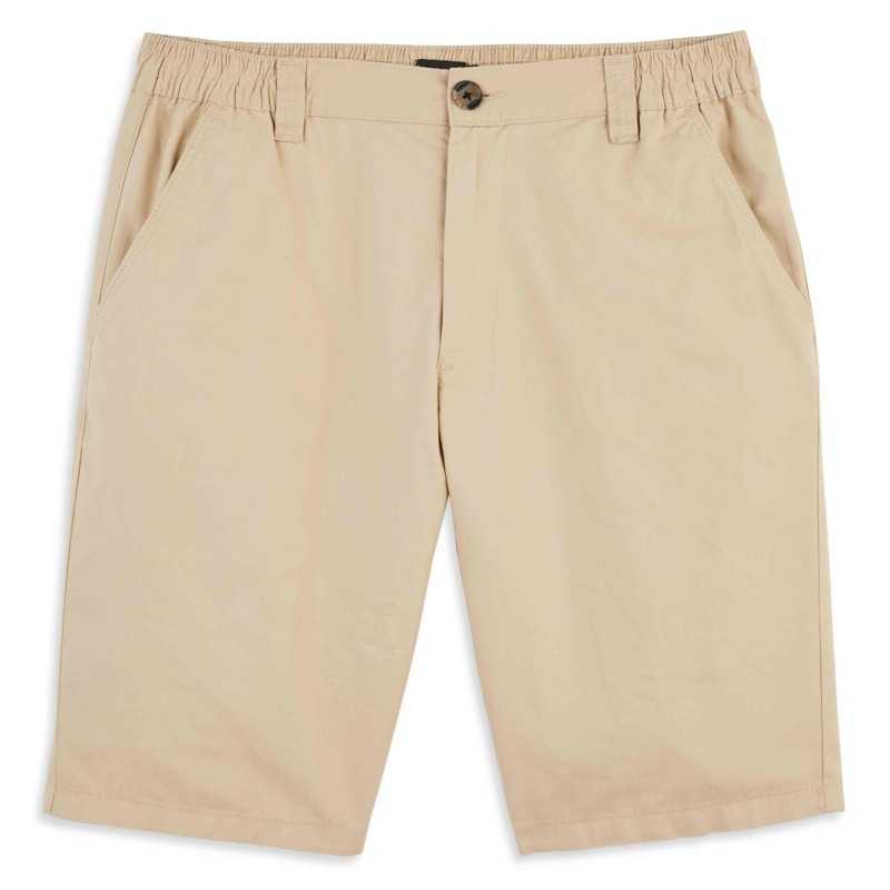 BERMUDA CHINO TAILLE SEMI ÉLASTIQUE BEIGE
