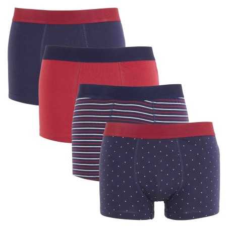 BOXER HOMME BLEU-ROUGE LOT x 4